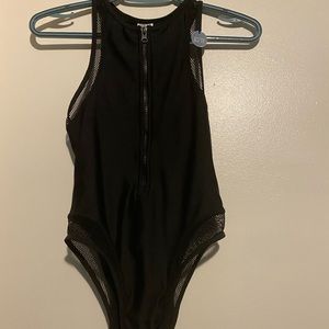 BNWT REVAMPED ONEPIECE ZIPUP FISHNET BATHING SUIT
